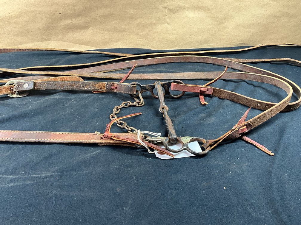 Loose Shanked Bit With Broken Mouthpiece With Leather Headstall And Split Reins