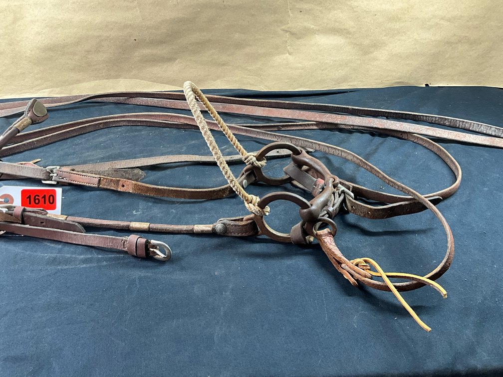 Loose Shank Broken Mouthpiece Bit With Leather Headstall And Split Reins