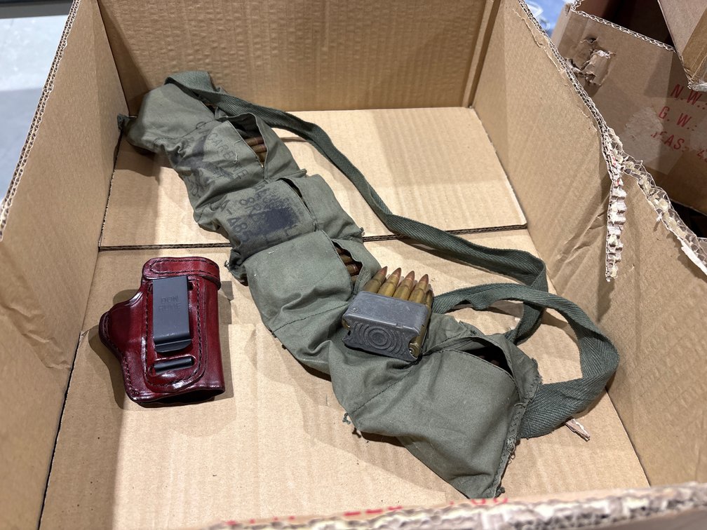 M1 Garand Ammo, Clips, And Bandolier, Small Pistol Holster