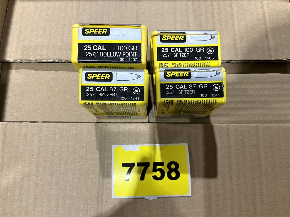 4-Box 25 Cal 87 & 100gr .257 Spitzer & Hollow Point