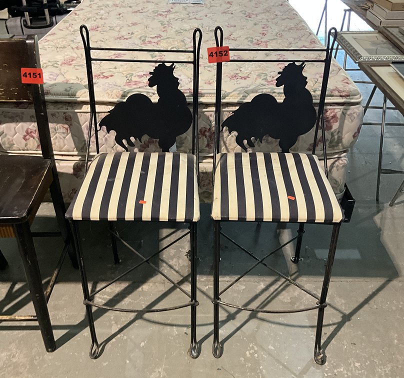 2 Rooster Tall Chairs 