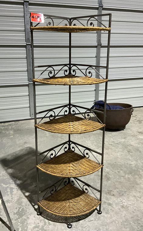Pier One Iron & Wicker Corner Shelf