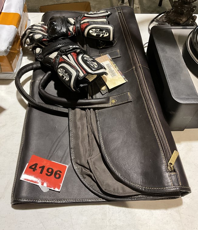 Leather Garment Bag and Joe Rocket Gloves