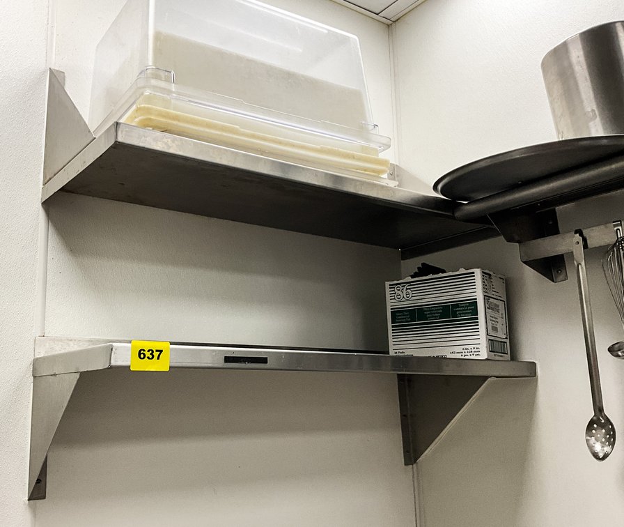 Two Stainless Wall Mount Shelves 