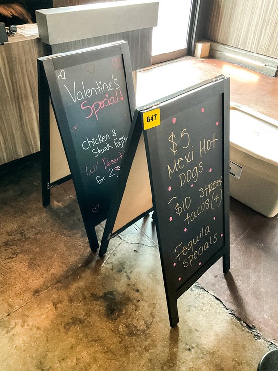 Two Foldout Menu Boards 