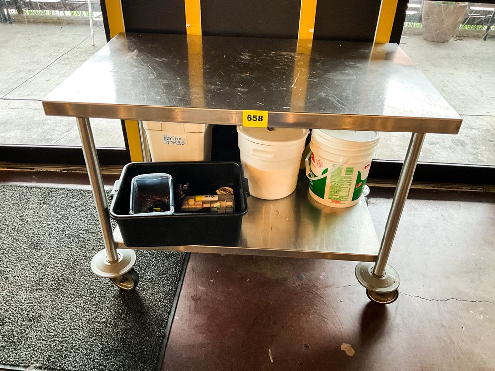 Stainless Kitchen Prep Table On Castors 