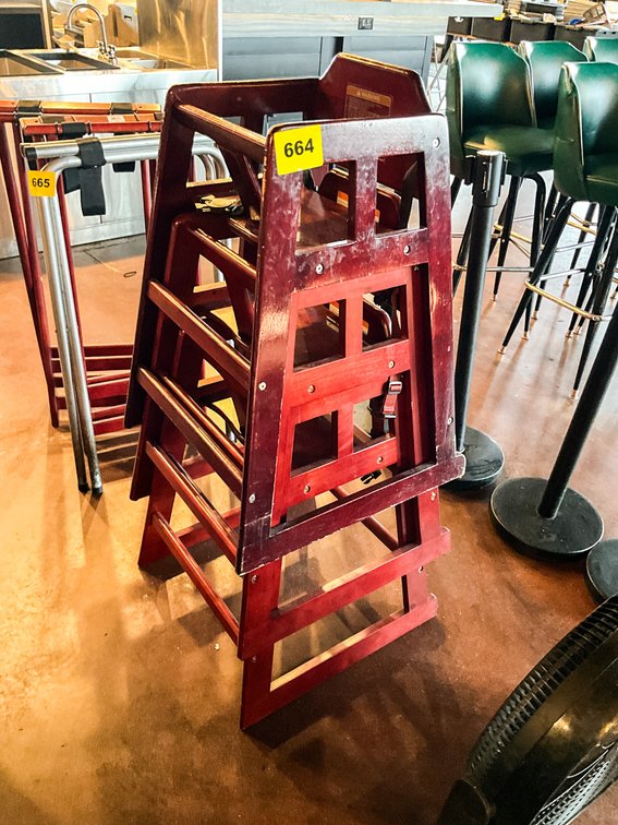 3 Wood Childs High Chairs 
