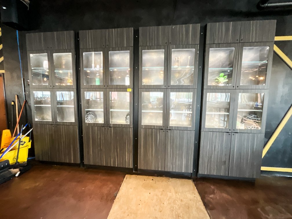 4 Section Wall Display Cabinets 42"X12"X108" 