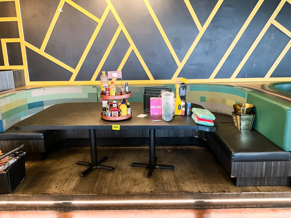 (681-682) Is One Lot - 2 Section Booth & Tables