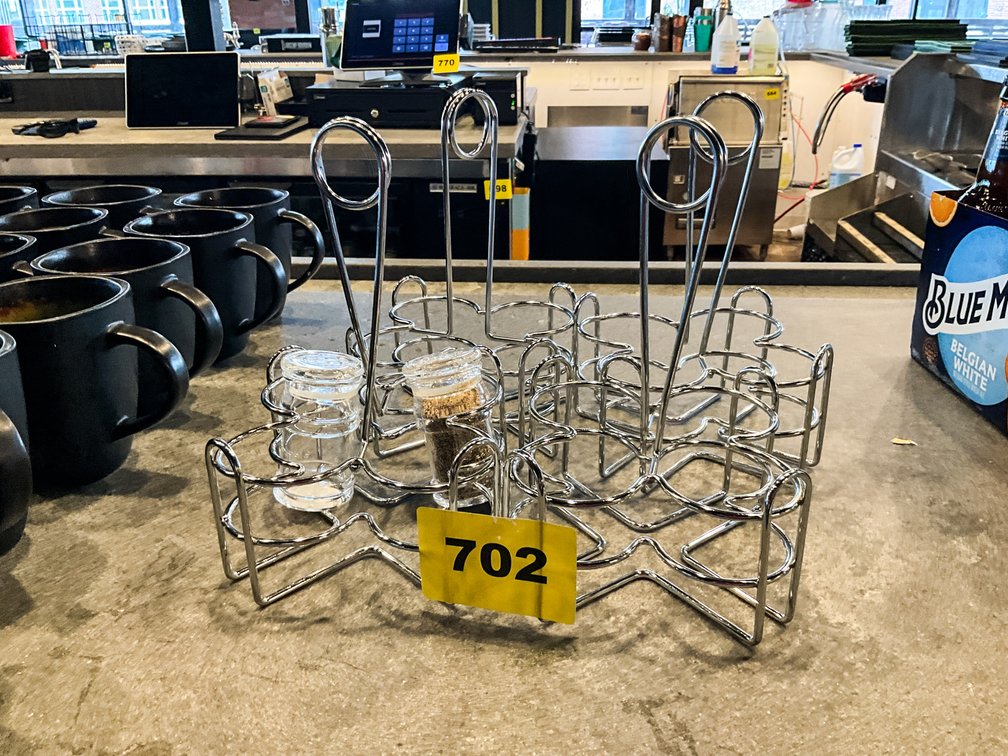 4 Chrome Table Salt & Pepper Holders 