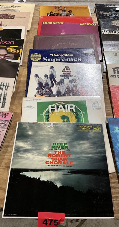 8 Asst. Albums Hair, Diana Ross & Supramas,..