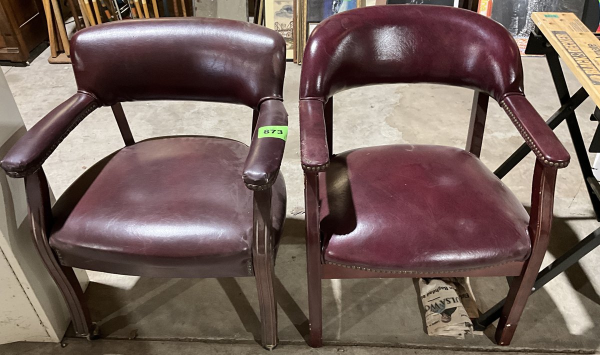 2 Burgandy Side Chairs 
