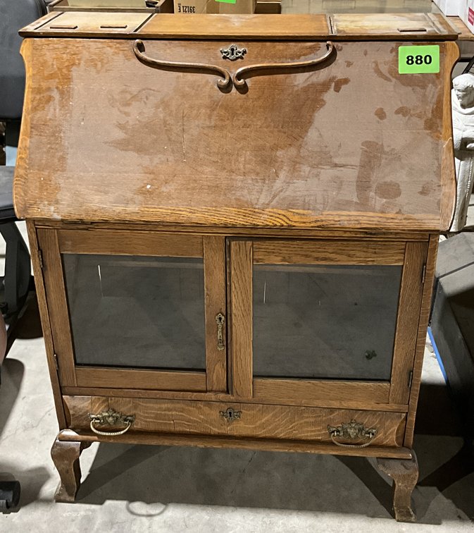 Vintage Bottom Oak Hutch Desk Combo 