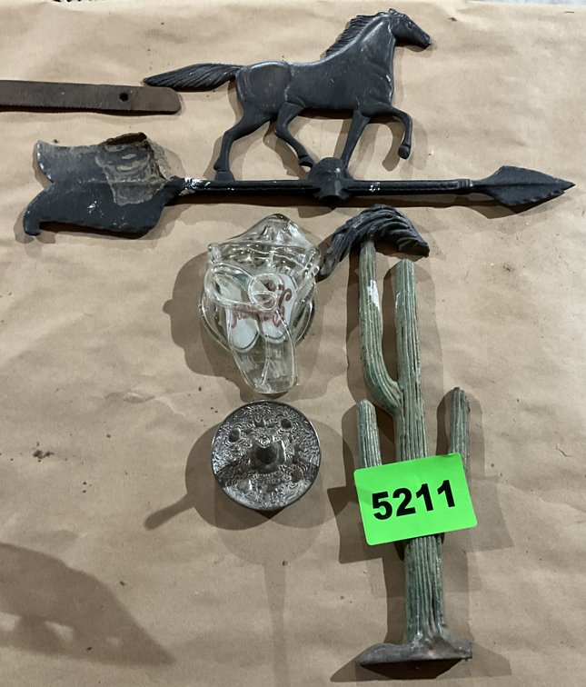 4 Pcs Weather Vane Horse Cactus Etc.