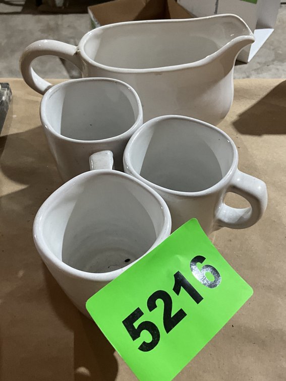 4 Pcs Of Frankoma, 1 Gravy Boat, 3 Coffee Cups 