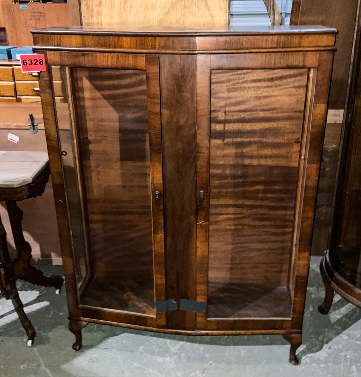 Antique Glass Front Cabinet-No Shelves
