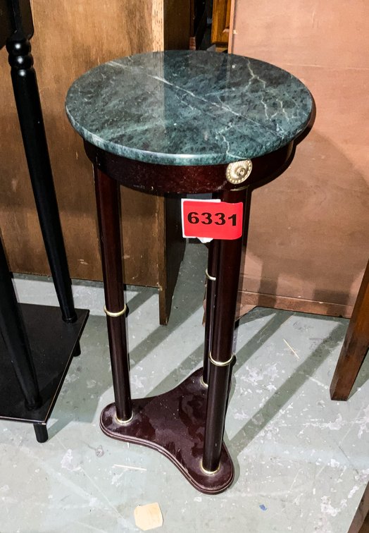 Green Marble Top Plant Stand