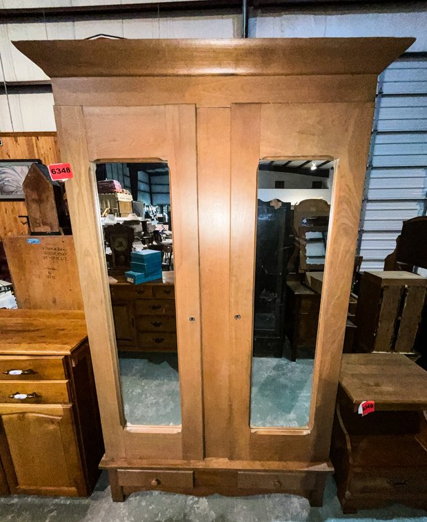 Vintage Mirror Front Armoire
