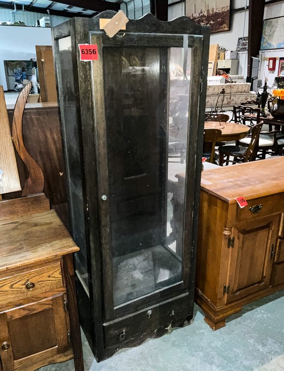 Vintage Glass Cabinet-No Shelves
