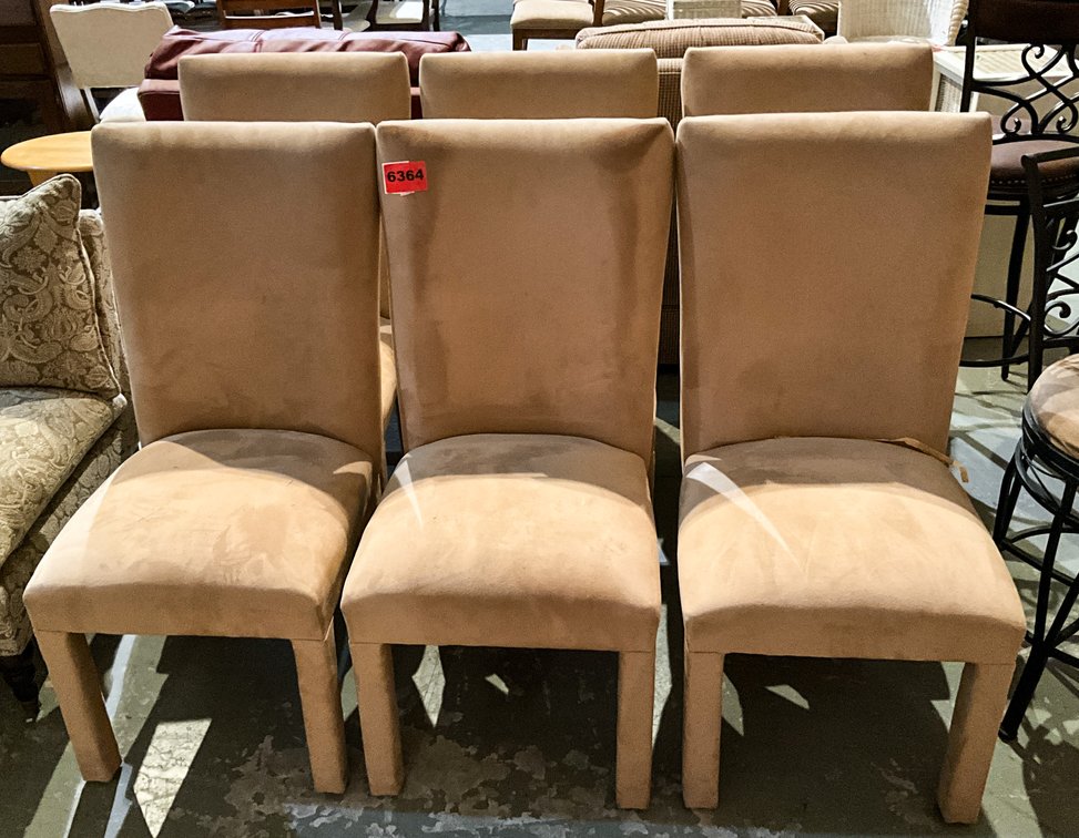 6 Suede Style Fabric Chairs
