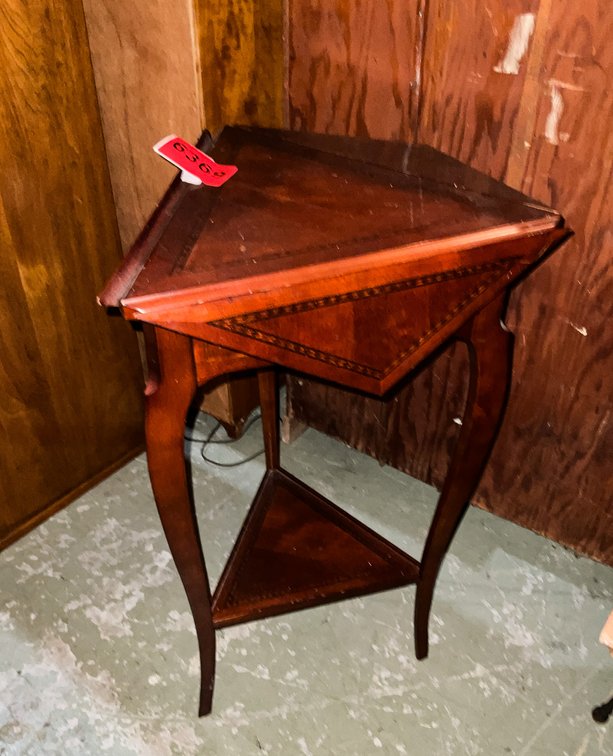 Triangle Wooden Drop Leaf Side Table