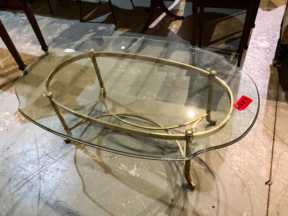 Glass & Brass Coffee Table