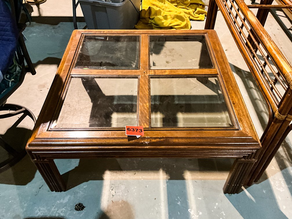 Glass & Wood Coffee Table