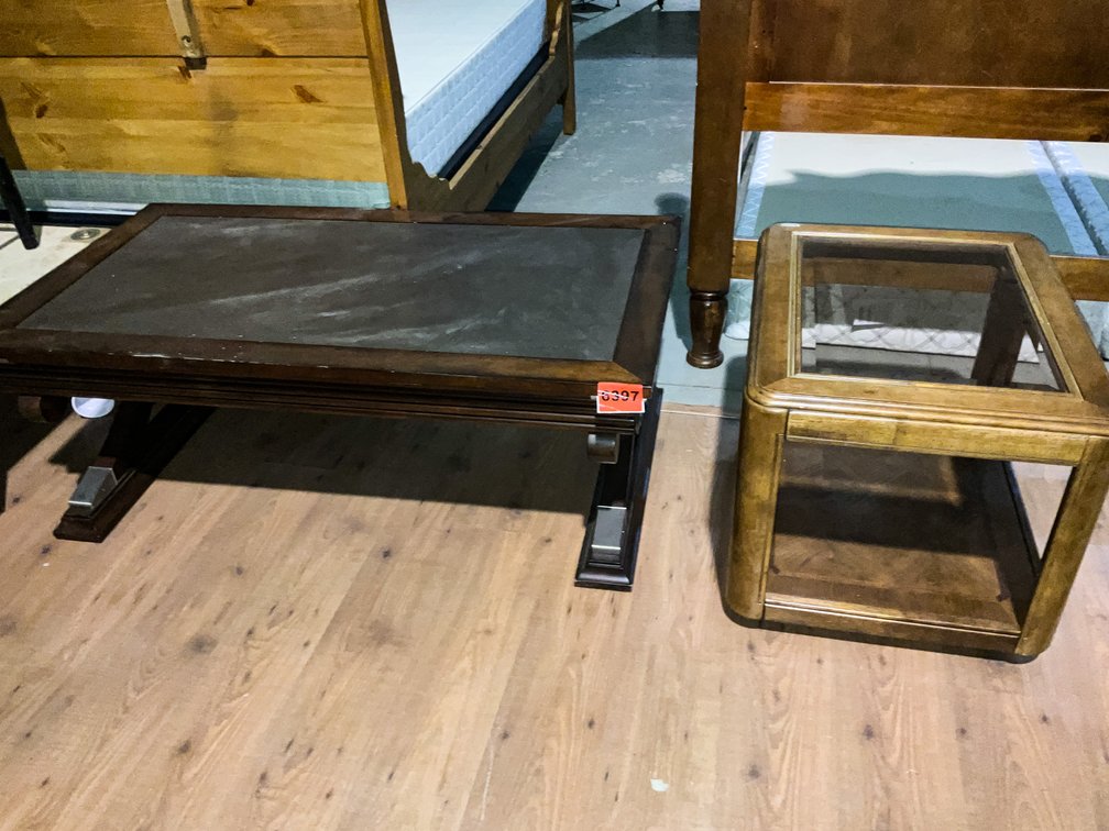 Nautica Coffee Table, Oak & Glass End Table