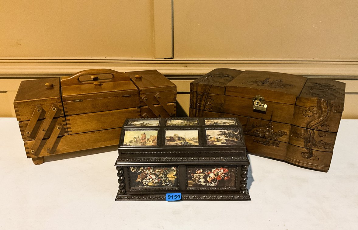 Wooden Sewing Box, Trinket Box, Jewelry Box
