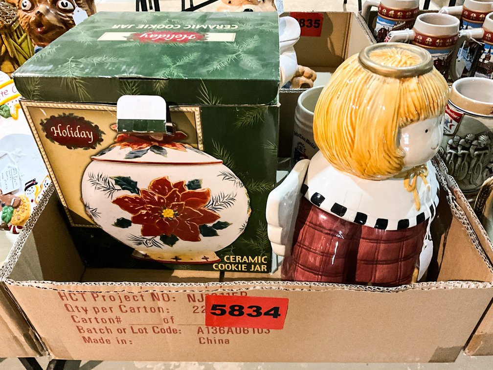 Angel Cookie Jar, Mug, & Holiday Cookie Jar In Box 