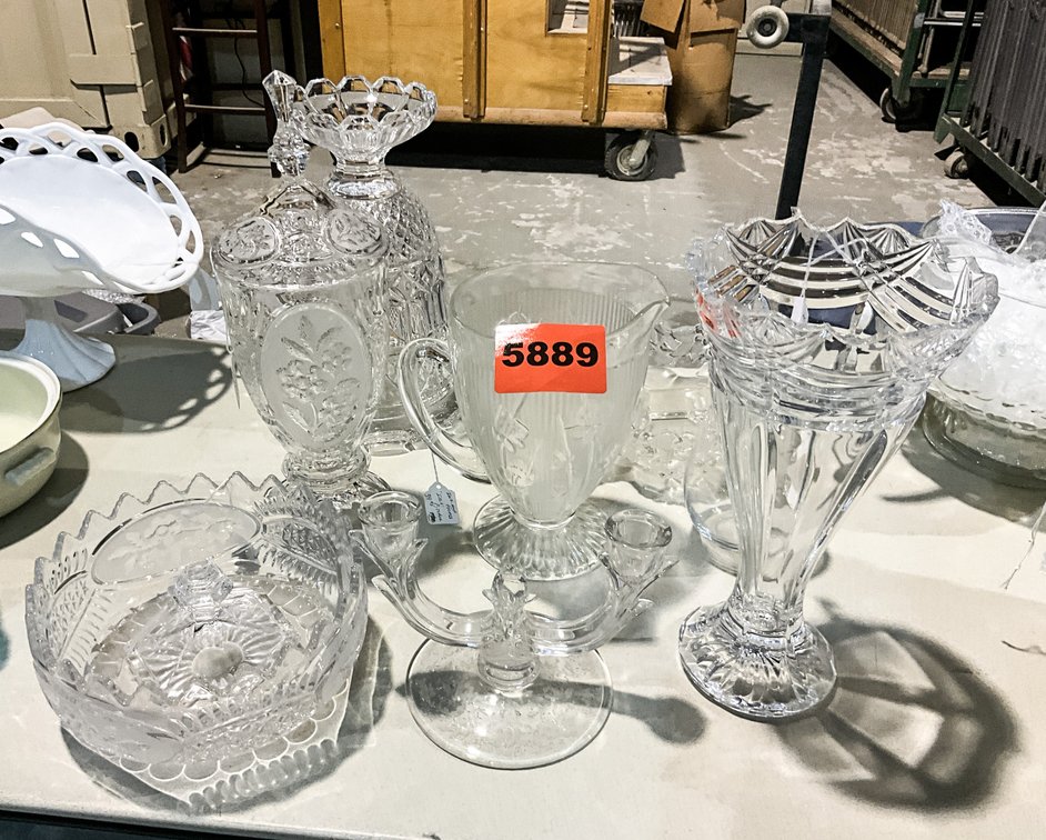 8 Cut Glass Pcs 