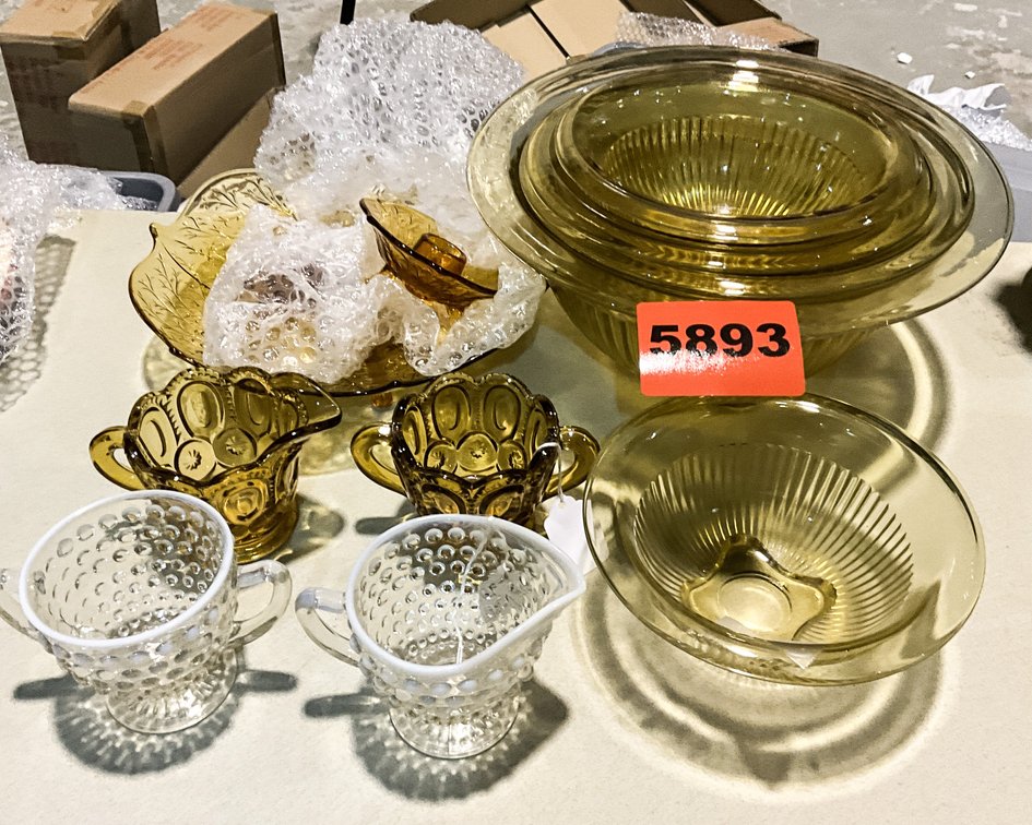 Moon & Stars Amber Glass & 2 Anchor Hocking Pcs 