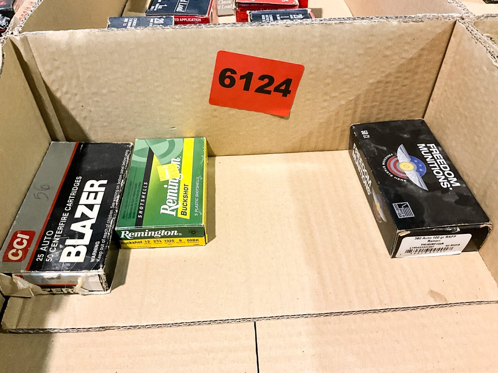 1 - Box 380, 1 Box 25 Auto, 1 Box 12 GA Buckshot 