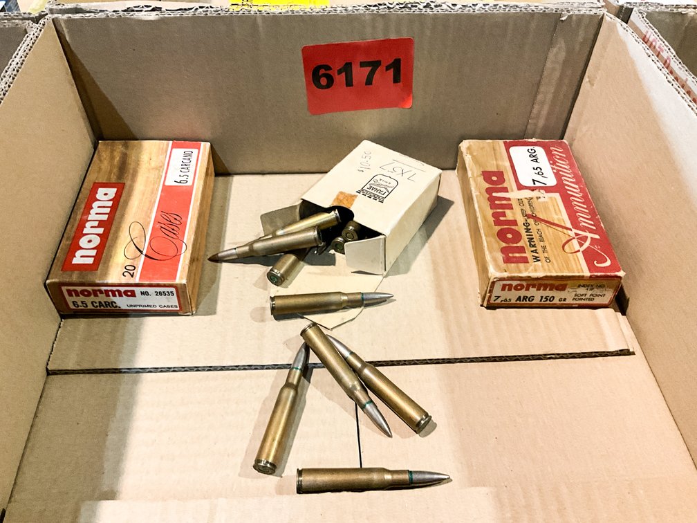 1 - Box 6.5 Carcano , 1 Box 7.65 ARG, 1 Box 7X57