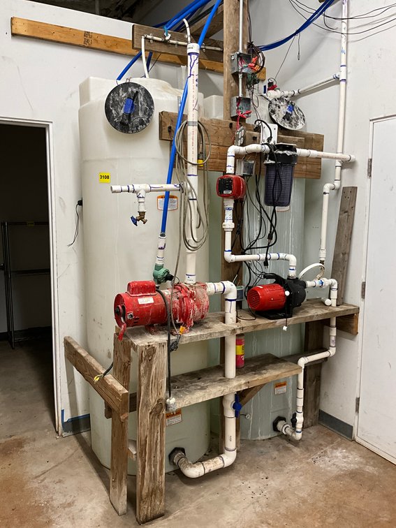 Two 200 Gal Poly Storage Tanks W/ Pumps & Controls 