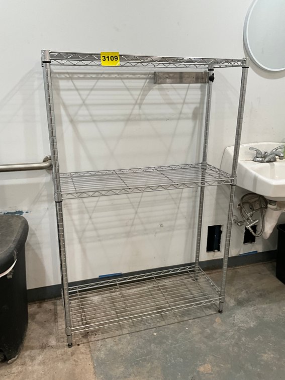 Chrome Metal Storage Rack 36"X14"X55"