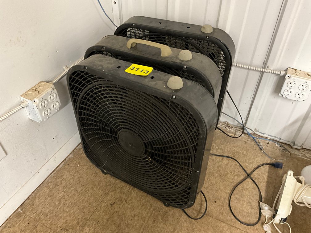 3 Black Lasko Box Fans 