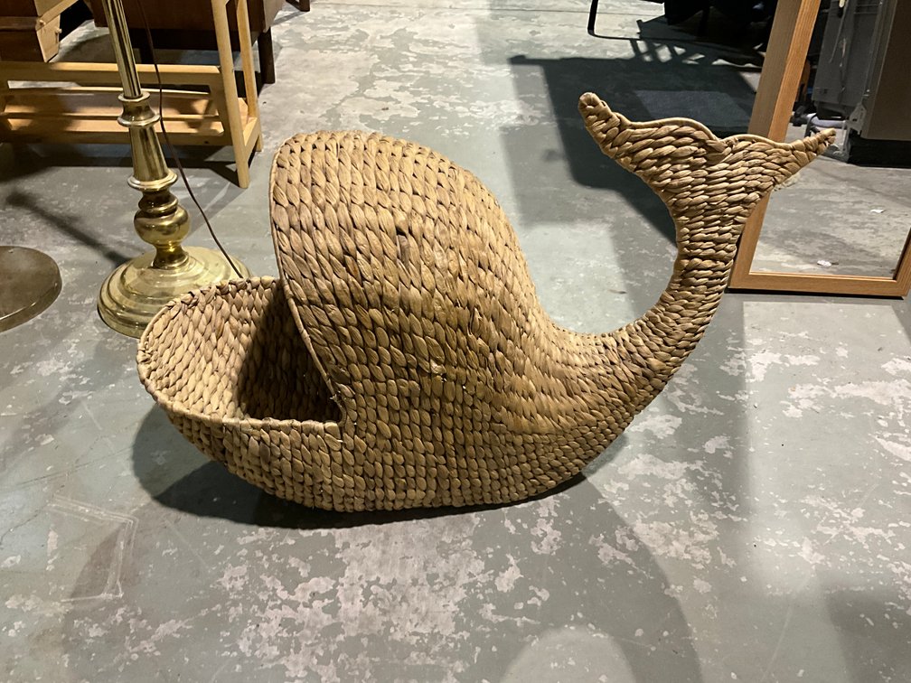 Whale Shaped Wicker Basket