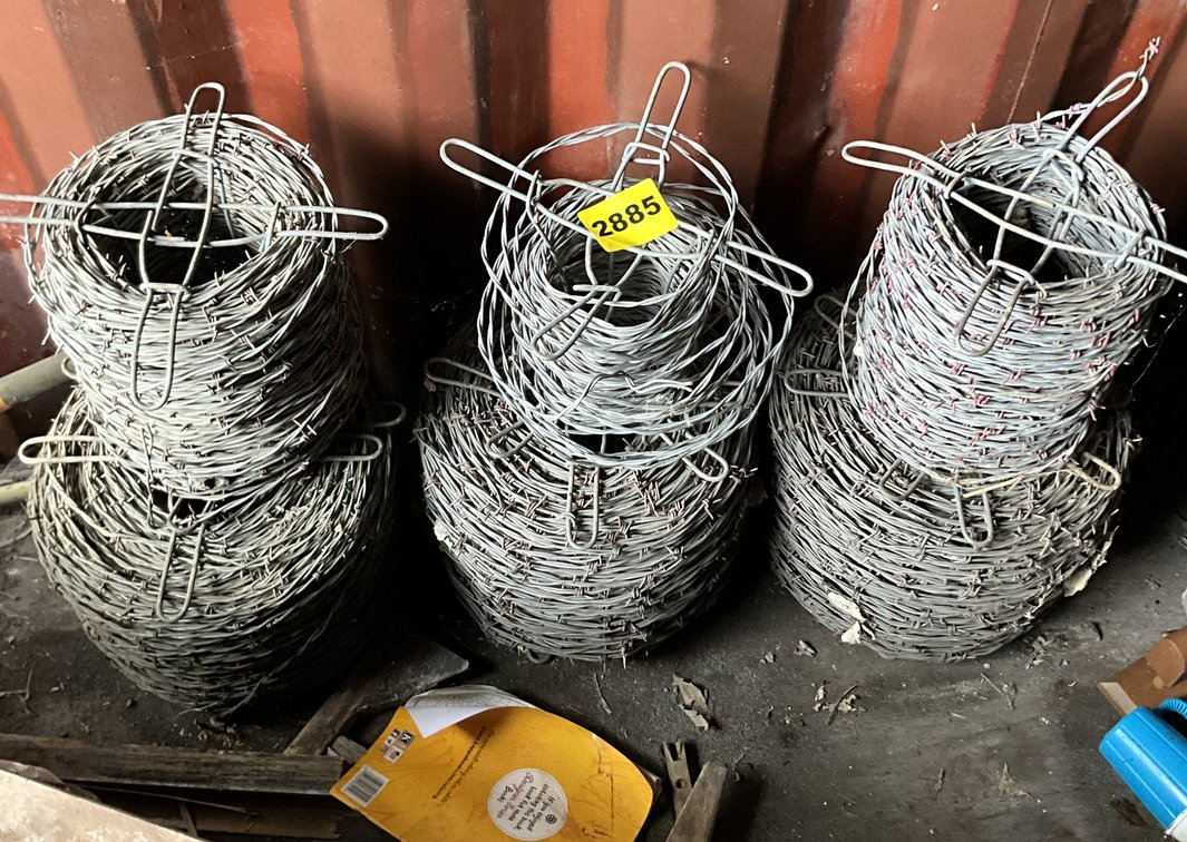 3 Full Rolls & 3 Partial Rolls Of Barb Wire 