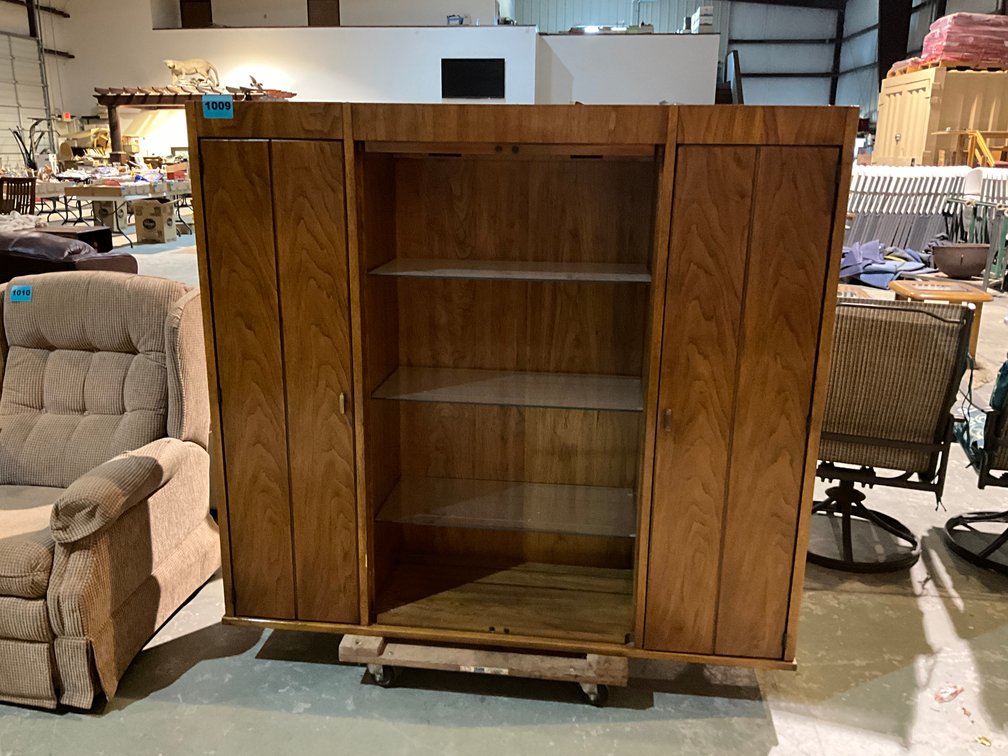 Wooden Display Cabinet W/ Glass Shelves