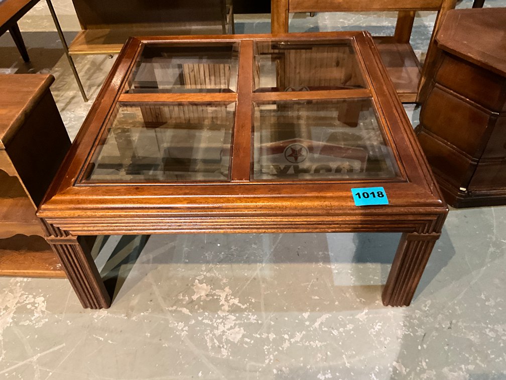 Vintage Mid-Century Modern Rattan Coffee Table