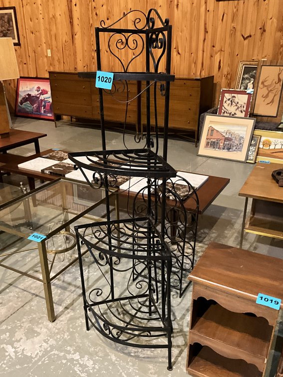 Vintage Wrought Iron Bakers Rack