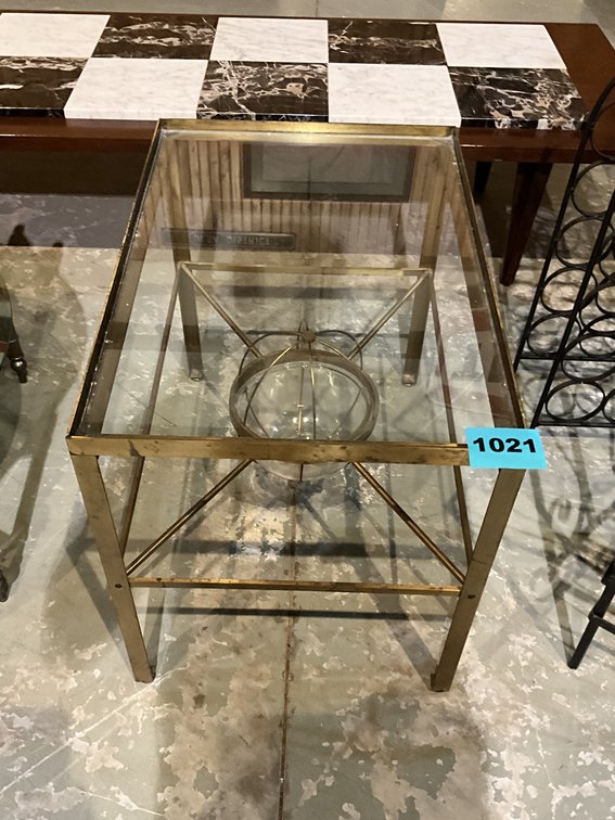Mid-Century Modern Brass Coffee Table W/ Glass 