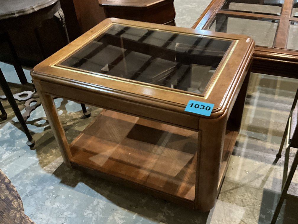 Wooden & Glass End Table
