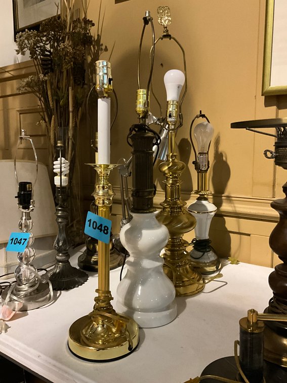 Collection of Brass Lamps And Candle Stick Lamps