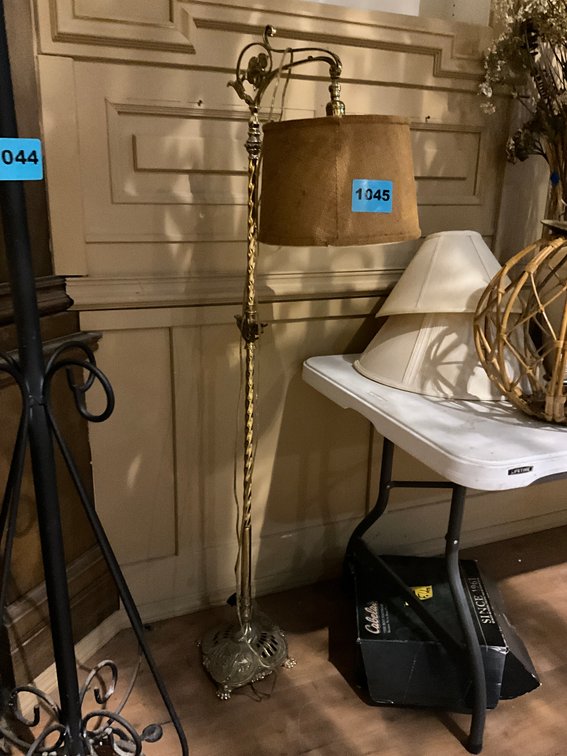 Antique Brass Bridge Floor Lamp From The 1920's