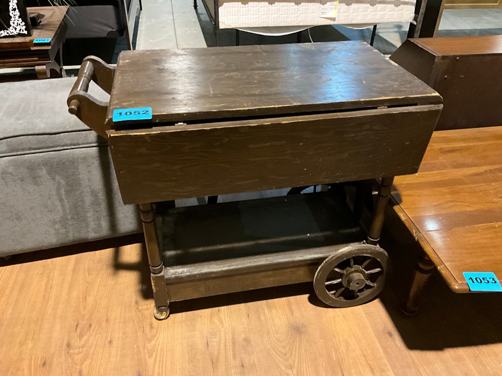 Vintage Drop-Leaf Tea Cart