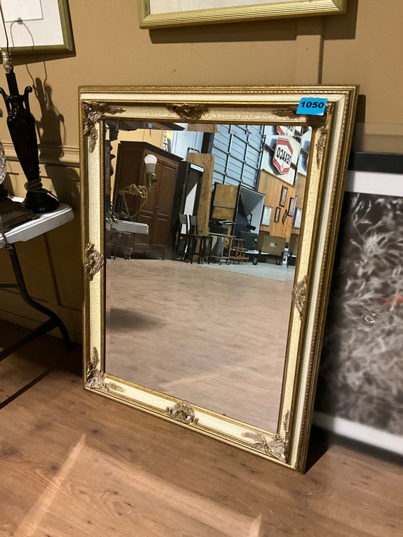 Large, Ornate, Gold Beveled Mirror