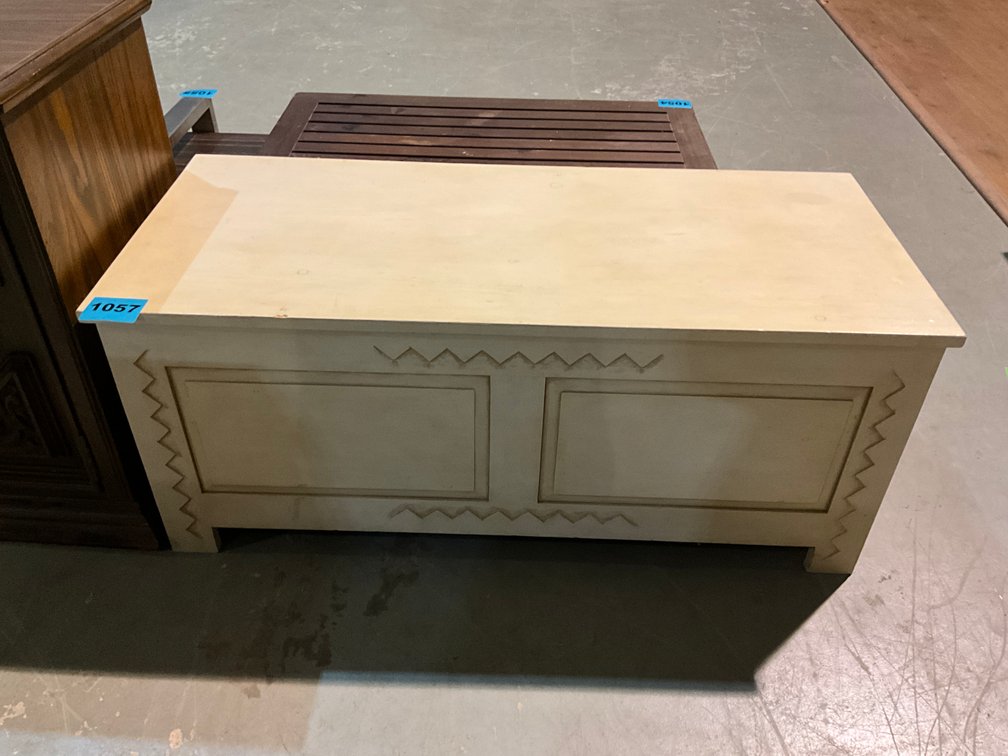Beige Wooden Storage Chest 
