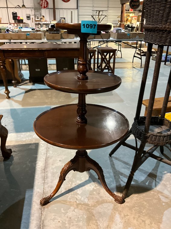Antique Three-Tiered Pie Crust Table